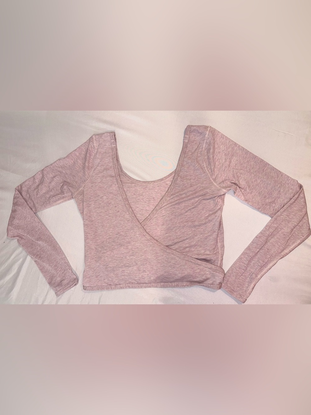 Lululemon Women's Yoga Active Wrap aRound Tie Pink Crop Top Size 6 / Small